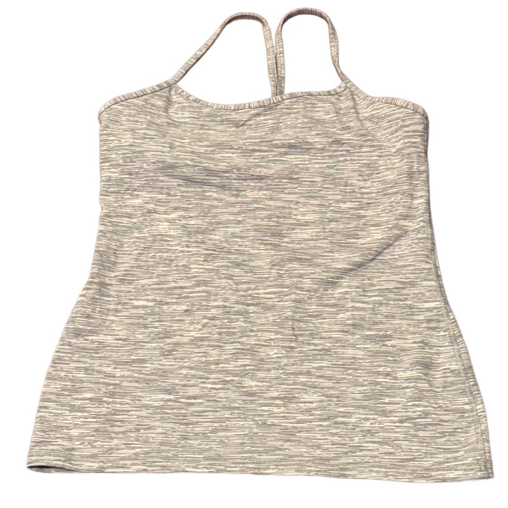 Lululemon Power Y Gray and White Tank 10